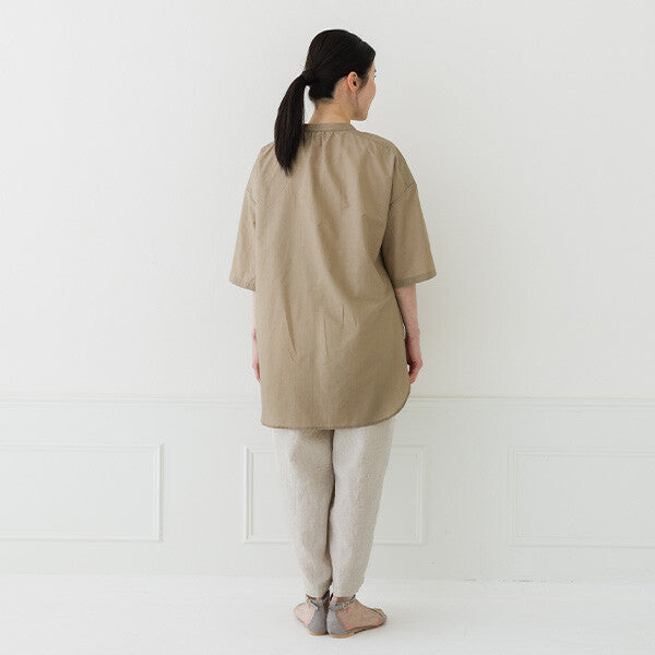 【crea delice】棉尼龍抓褶長版上衣 Japan E-Shop