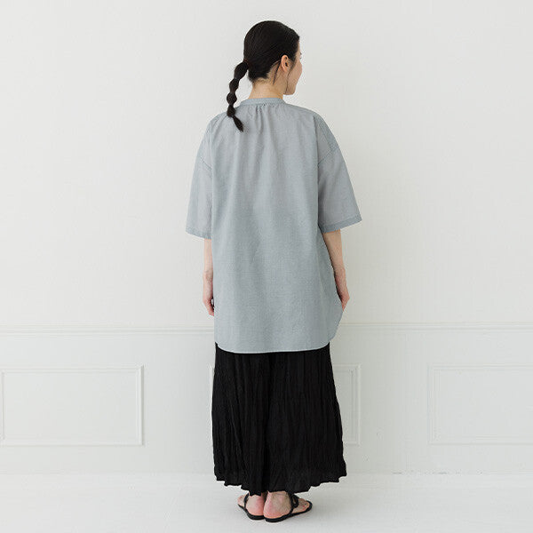 【crea delice】棉尼龍抓褶長版上衣 Japan E-Shop