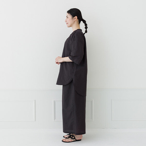 【crea delice】棉尼龍抓褶長版上衣 Japan E-Shop