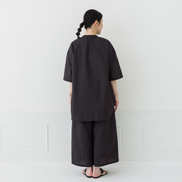 【crea delice】棉尼龍抓褶長版上衣 Japan E-Shop