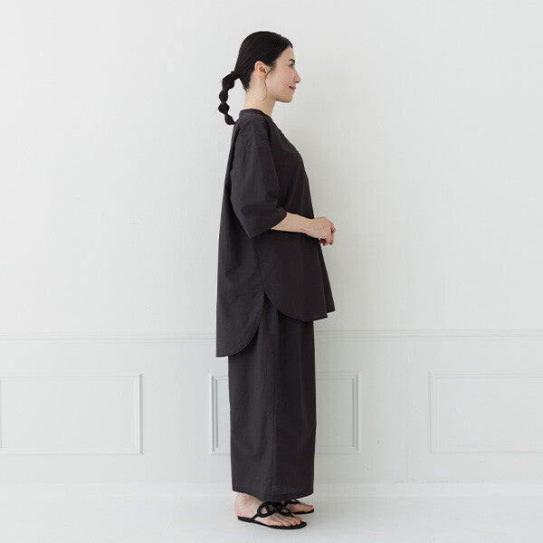 【crea delice】棉尼龍抓褶長版上衣 Japan E-Shop