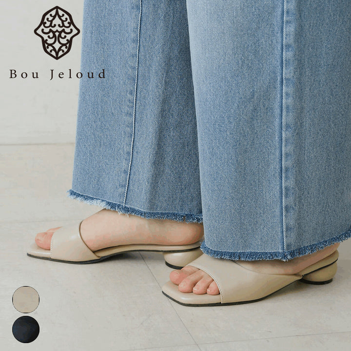 【Bou Jeloud】不對稱剪裁低跟穆勒鞋 Japan E-Shop