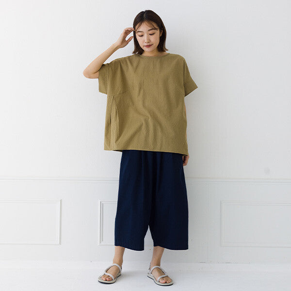 【kermu】皺褶棉側打褶寬版上衣 Japan E-Shop