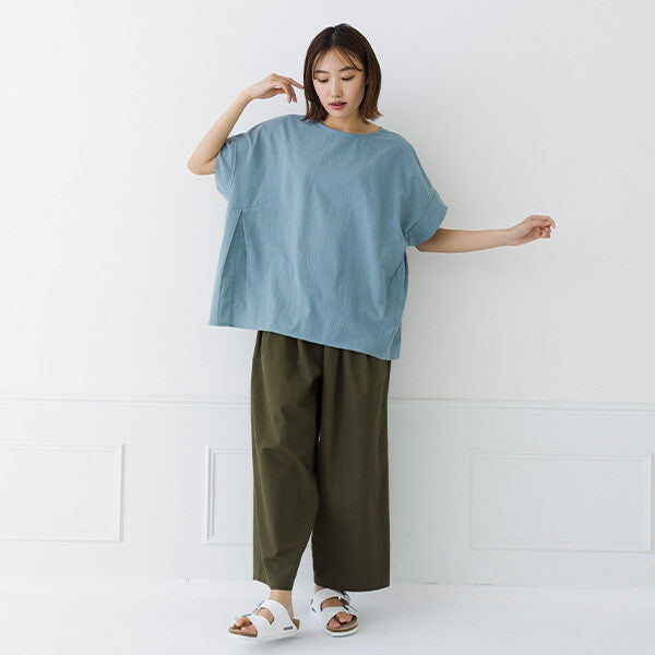 【kermu】皺褶棉側打褶寬版上衣 Japan E-Shop