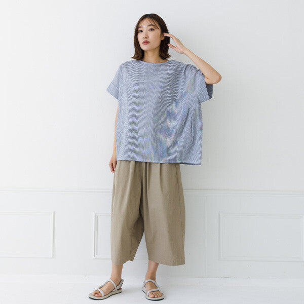【kermu】皺褶棉側打褶寬版上衣 Japan E-Shop