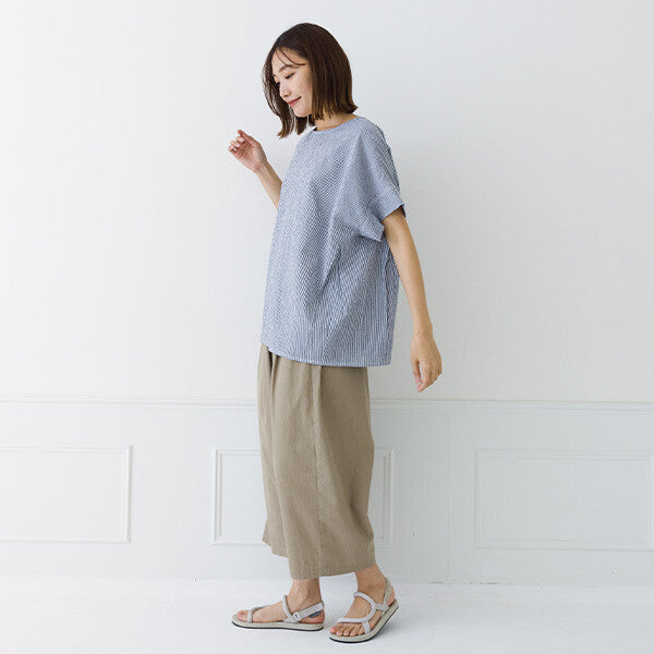 【kermu】皺褶棉側打褶寬版上衣 Japan E-Shop