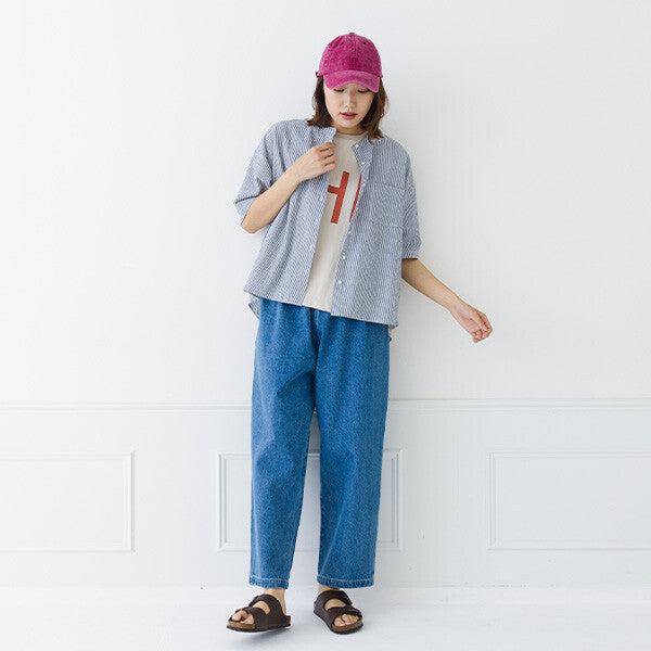 【kermu】皺褶棉寬版立領襯衫 Japan E-Shop