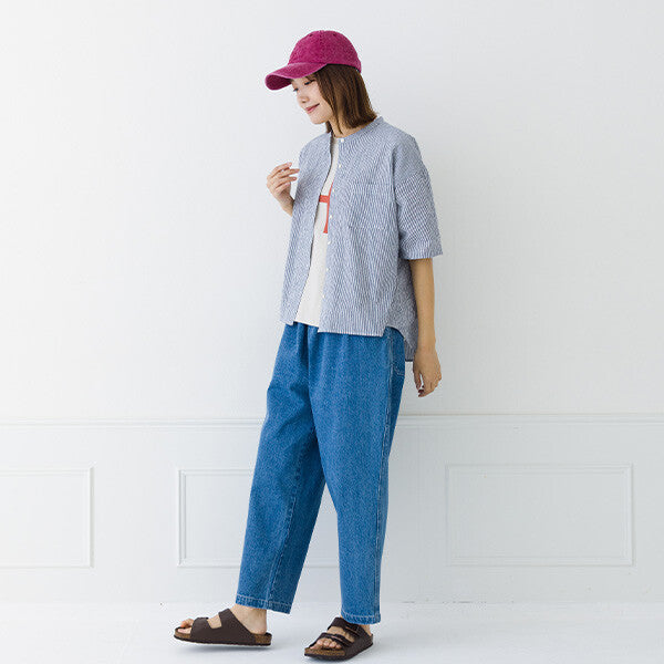 【kermu】皺褶棉寬版立領襯衫 Japan E-Shop