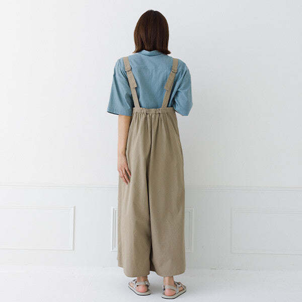 【kermu】純棉打褶吊帶連身褲 Japan E-Shop