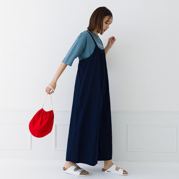 【kermu】純棉打褶吊帶連身褲 Japan E-Shop