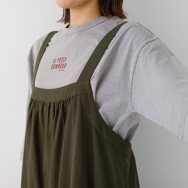 【kermu】純棉打褶吊帶連身褲 Japan E-Shop