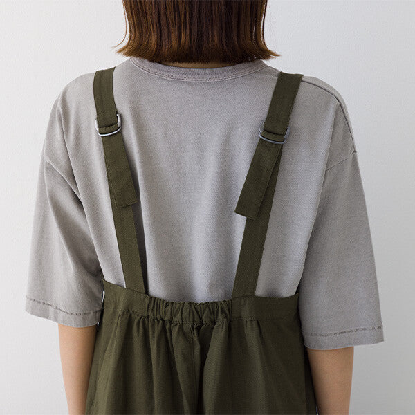 【kermu】純棉打褶吊帶連身褲 Japan E-Shop