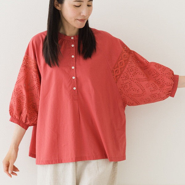 【crea delice】純棉刺繡寬袖套頭襯衫 Japan E-Shop