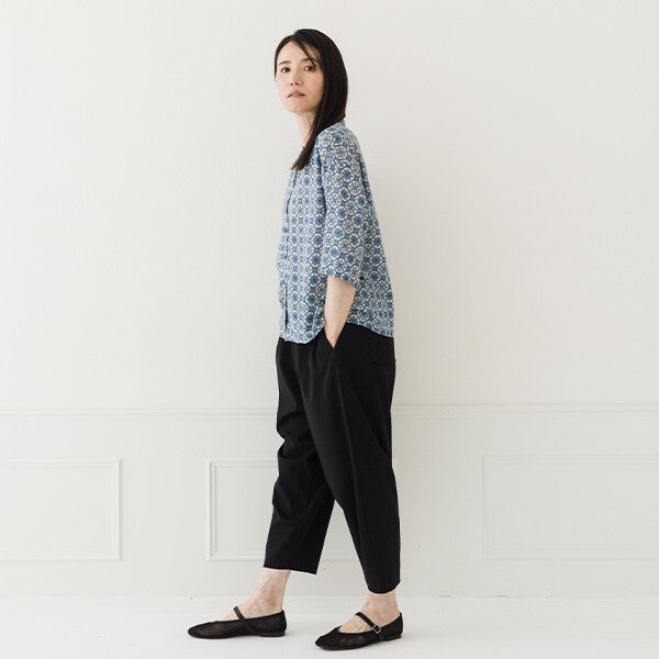 【crea delice】棉麻滿版印花立領上衣 Japan E-Shop
