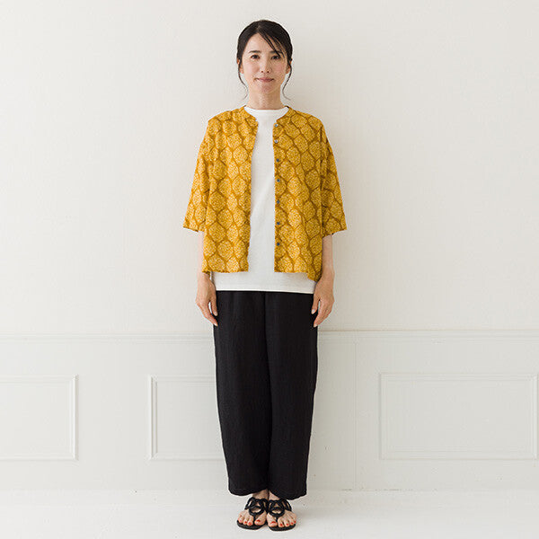 【crea delice】棉麻滿版印花立領上衣 Japan E-Shop