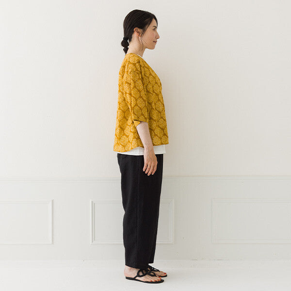 【crea delice】棉麻滿版印花立領上衣 Japan E-Shop