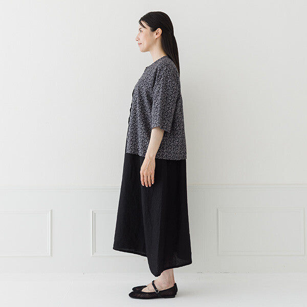 【crea delice】棉麻滿版印花立領上衣 Japan E-Shop