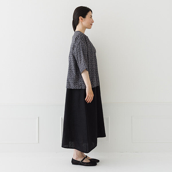 【crea delice】棉麻滿版印花立領上衣 Japan E-Shop