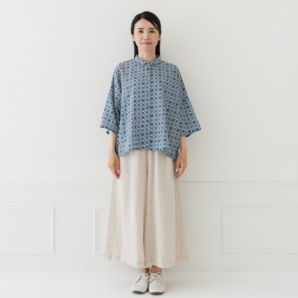 【crea delice】棉麻寬版滿版印花上衣 Japan E-Shop