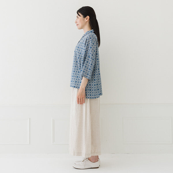 【crea delice】棉麻寬版滿版印花上衣 Japan E-Shop