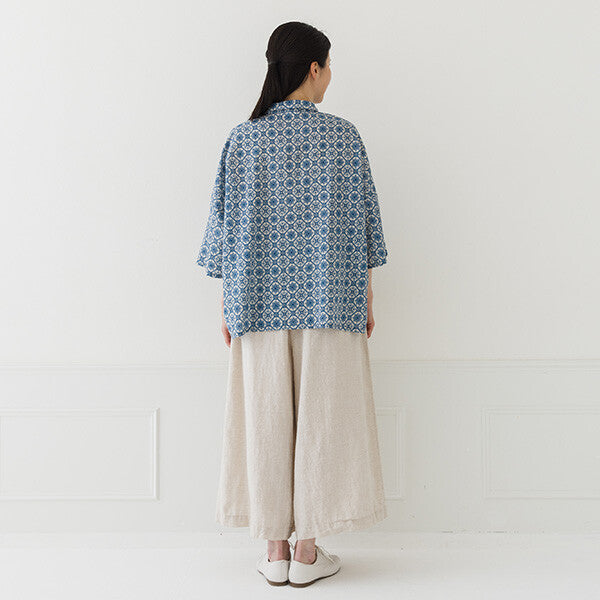 【crea delice】棉麻寬版滿版印花上衣 Japan E-Shop
