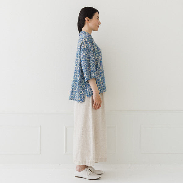 【crea delice】棉麻寬版滿版印花上衣 Japan E-Shop