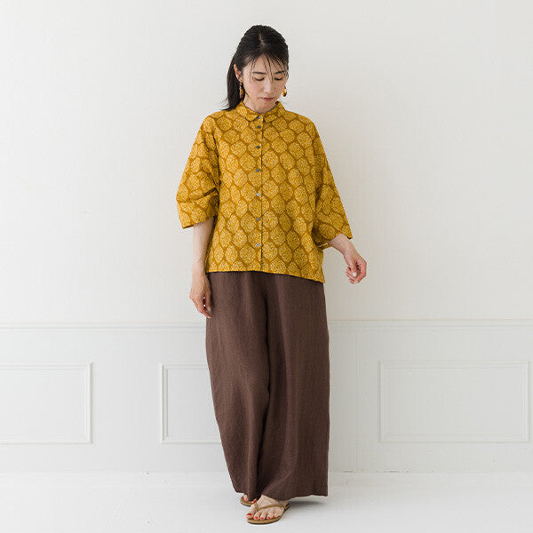 【crea delice】棉麻寬版滿版印花上衣 Japan E-Shop