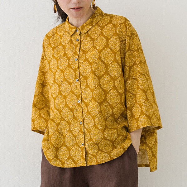 【crea delice】棉麻寬版滿版印花上衣 Japan E-Shop