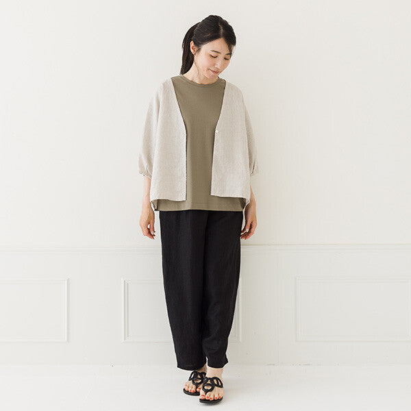 【crea delice】100%亞麻V領蝙蝠袖襯衫 Japan E-Shop