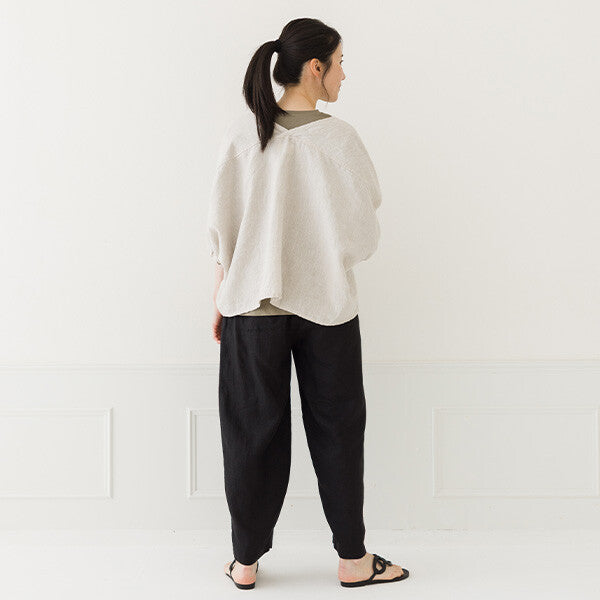 【crea delice】100%亞麻V領蝙蝠袖襯衫 Japan E-Shop