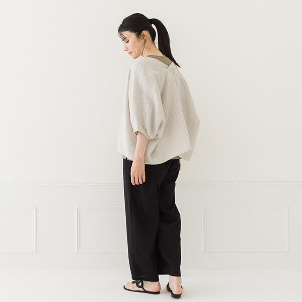 【crea delice】100%亞麻V領蝙蝠袖襯衫 Japan E-Shop