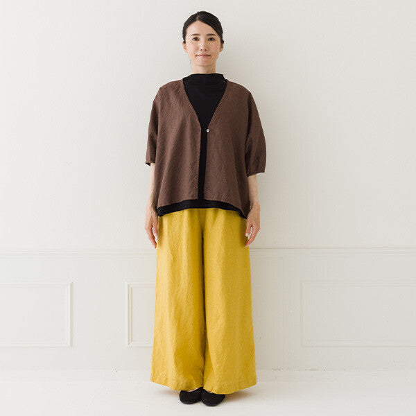 【crea delice】100%亞麻V領蝙蝠袖襯衫 Japan E-Shop