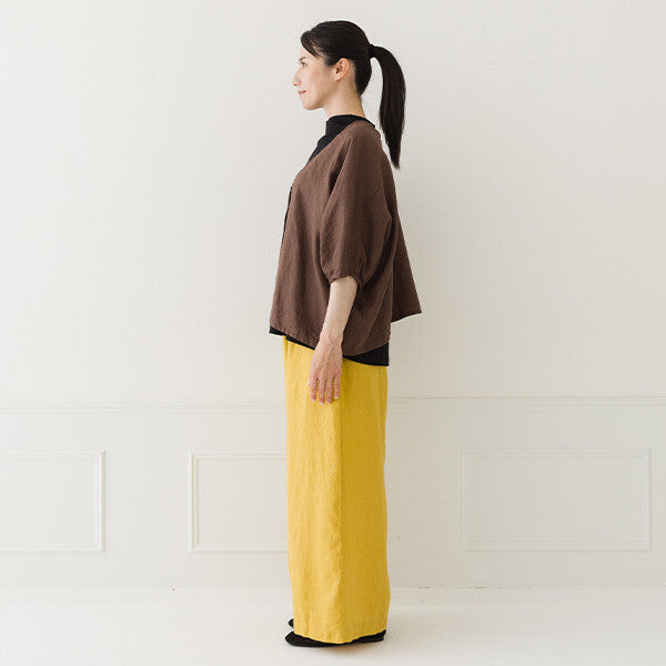 【crea delice】100%亞麻V領蝙蝠袖襯衫 Japan E-Shop