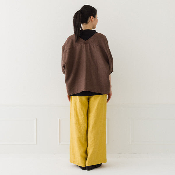 【crea delice】100%亞麻V領蝙蝠袖襯衫 Japan E-Shop