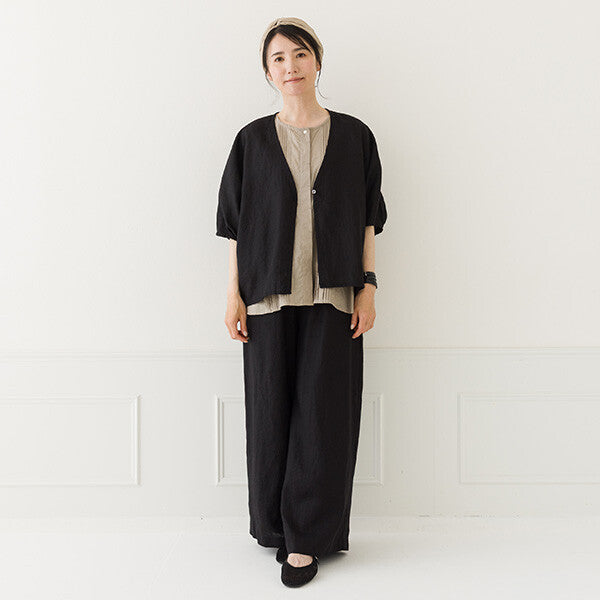 【crea delice】100%亞麻V領蝙蝠袖襯衫 Japan E-Shop