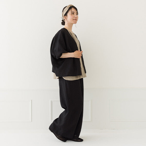 【crea delice】100%亞麻V領蝙蝠袖襯衫 Japan E-Shop