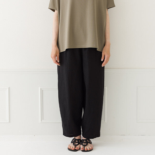 【crea delice】純麻鬆緊腰繭型長褲 Japan E-Shop