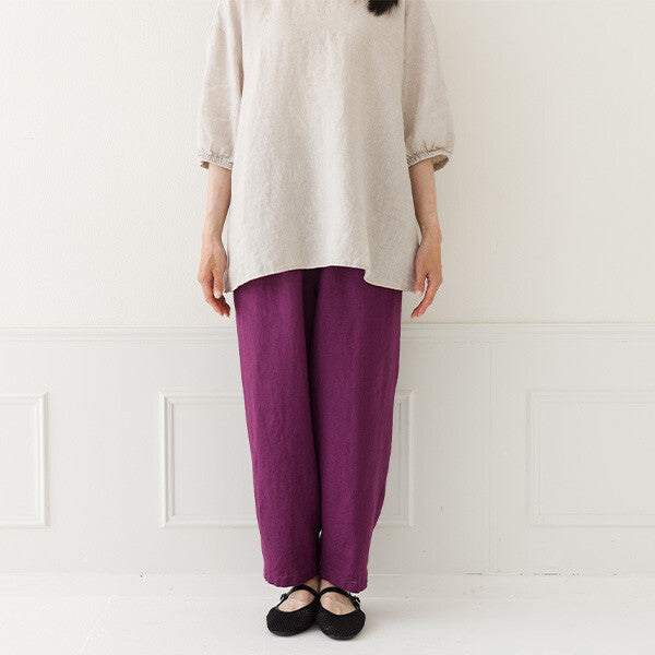 【crea delice】純麻鬆緊腰繭型長褲 Japan E-Shop