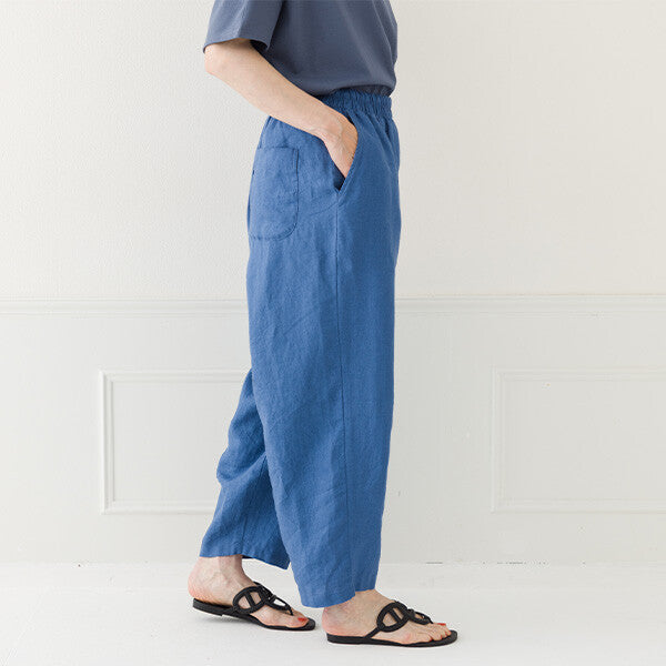 【crea delice】純麻鬆緊腰繭型長褲 Japan E-Shop