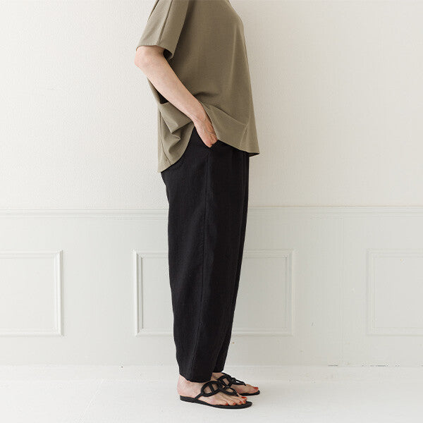 【crea delice】純麻鬆緊腰繭型長褲 Japan E-Shop