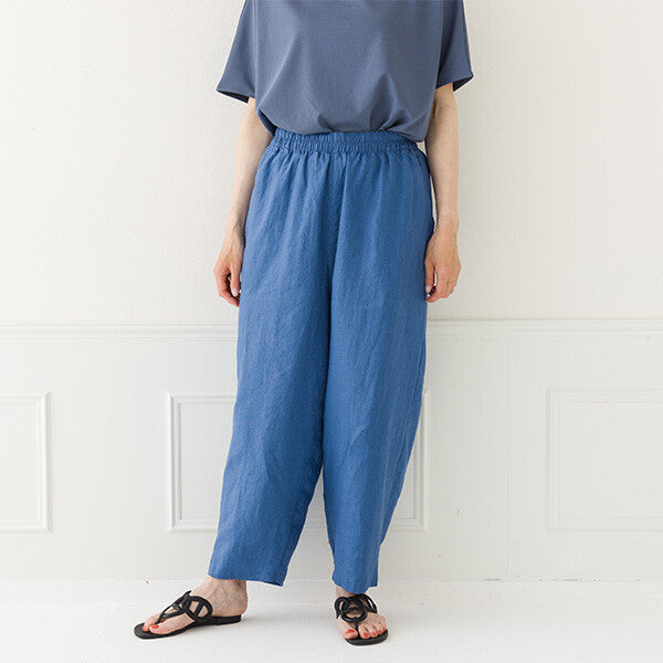 【crea delice】純麻鬆緊腰繭型長褲 Japan E-Shop