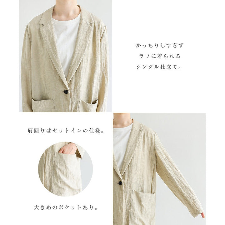 【evernavy】天絲亞麻混紡單釦西裝外套 Japan E-Shop
