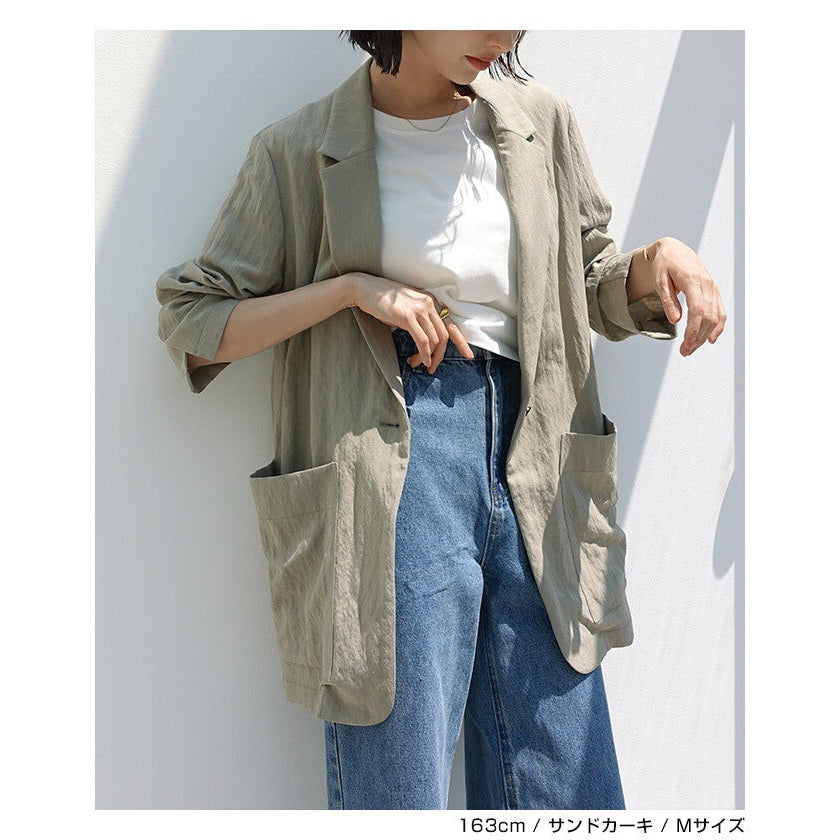 【evernavy】天絲亞麻混紡單釦西裝外套 Japan E-Shop