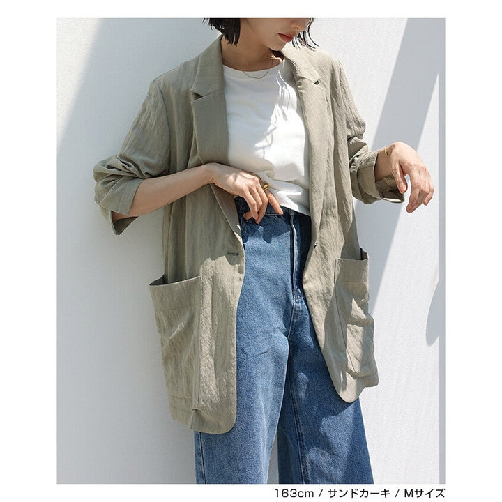 【evernavy】天絲亞麻混紡單釦西裝外套 Japan E-Shop