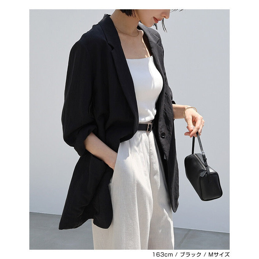 【evernavy】天絲亞麻混紡單釦西裝外套 Japan E-Shop