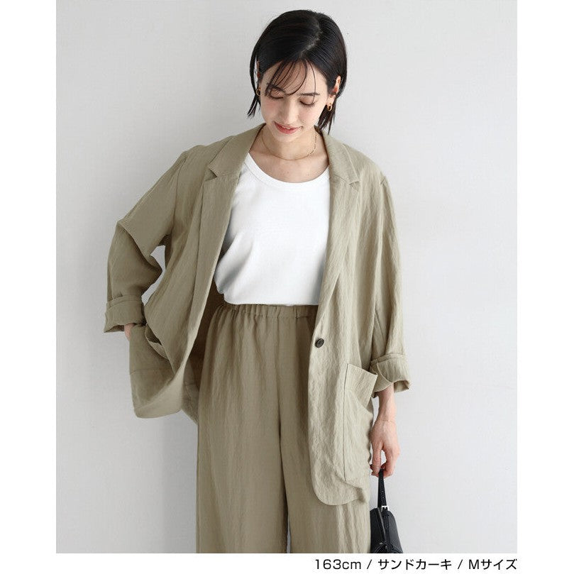 【evernavy】天絲亞麻混紡單釦西裝外套 Japan E-Shop