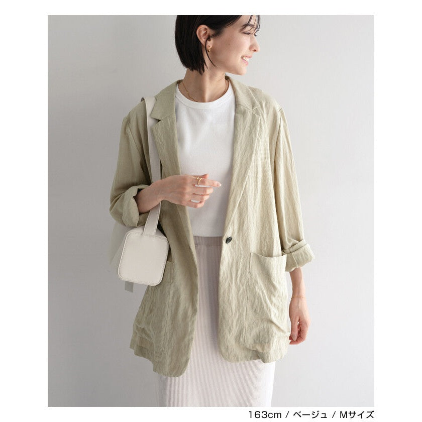 【evernavy】天絲亞麻混紡單釦西裝外套 Japan E-Shop