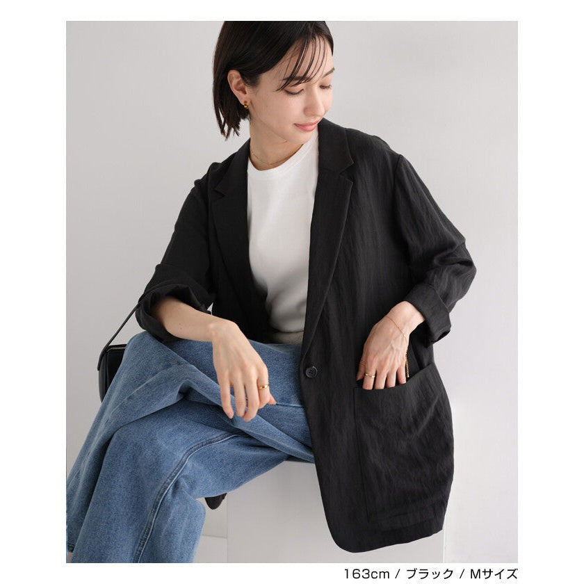 【evernavy】天絲亞麻混紡單釦西裝外套 Japan E-Shop