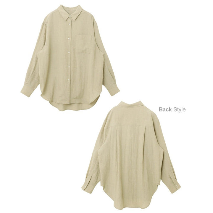 【evernavy】萊賽爾亞麻混紡寬鬆長袖襯衫 Japan E-Shop