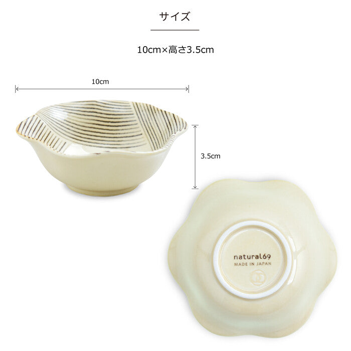 【natural69】陶感白釉 波佐見燒六方小缽 磁器小碟 可微波